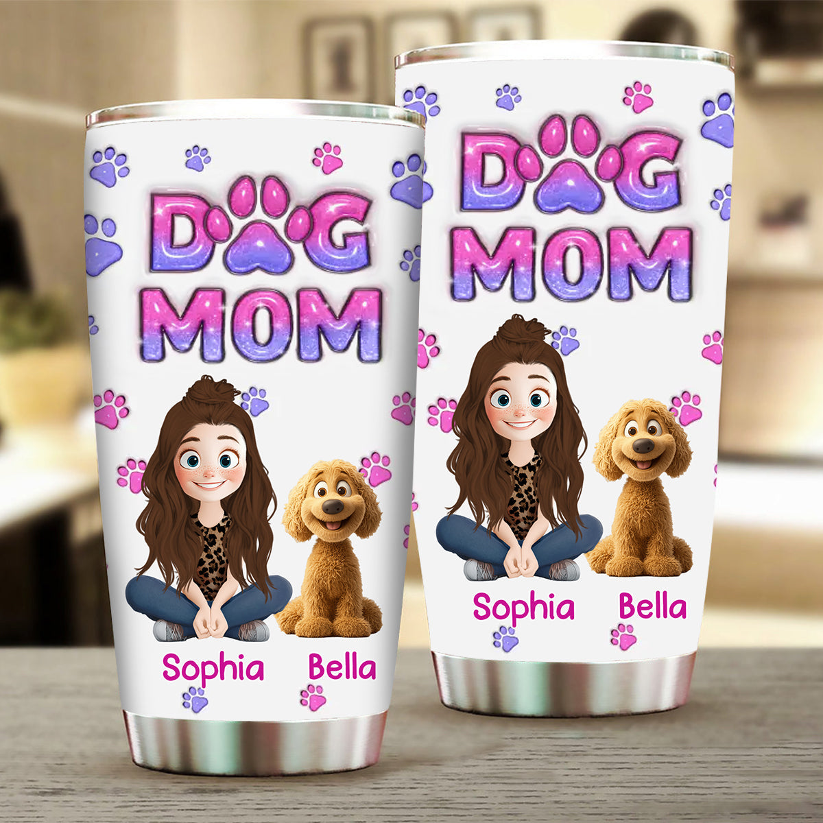 Furry Friends, Full Heart - Dog & Cat Personalized Tumbler - Gift For Pet Owners, Pet Lovers