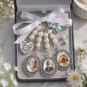 Custom Photo Bouquet Charm - Personalized Memorial Sympathy Gifts For Brides - In Loving Memory