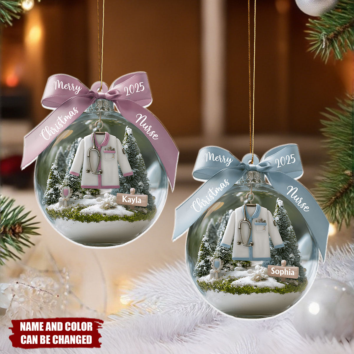 Personalized Awesome Nurse Acrylic Ornament With Name & Color Warm And Special Gift For RNs BSNs Healthcare Workers