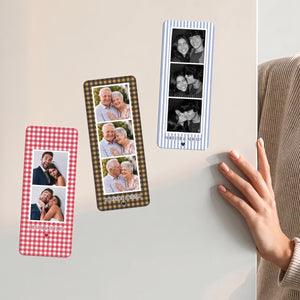 Personalized Acrylic Magnet With Affectionate Couple Photo Booth Strip - Romantic Gift For Partner