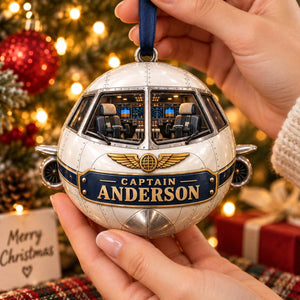 Personalized Pilot Cockpit Christmas Ornament | Special Gift for Captains & Aviators
