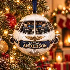 Personalized Pilot Cockpit Christmas Ornament | Special Gift for Captains & Aviators