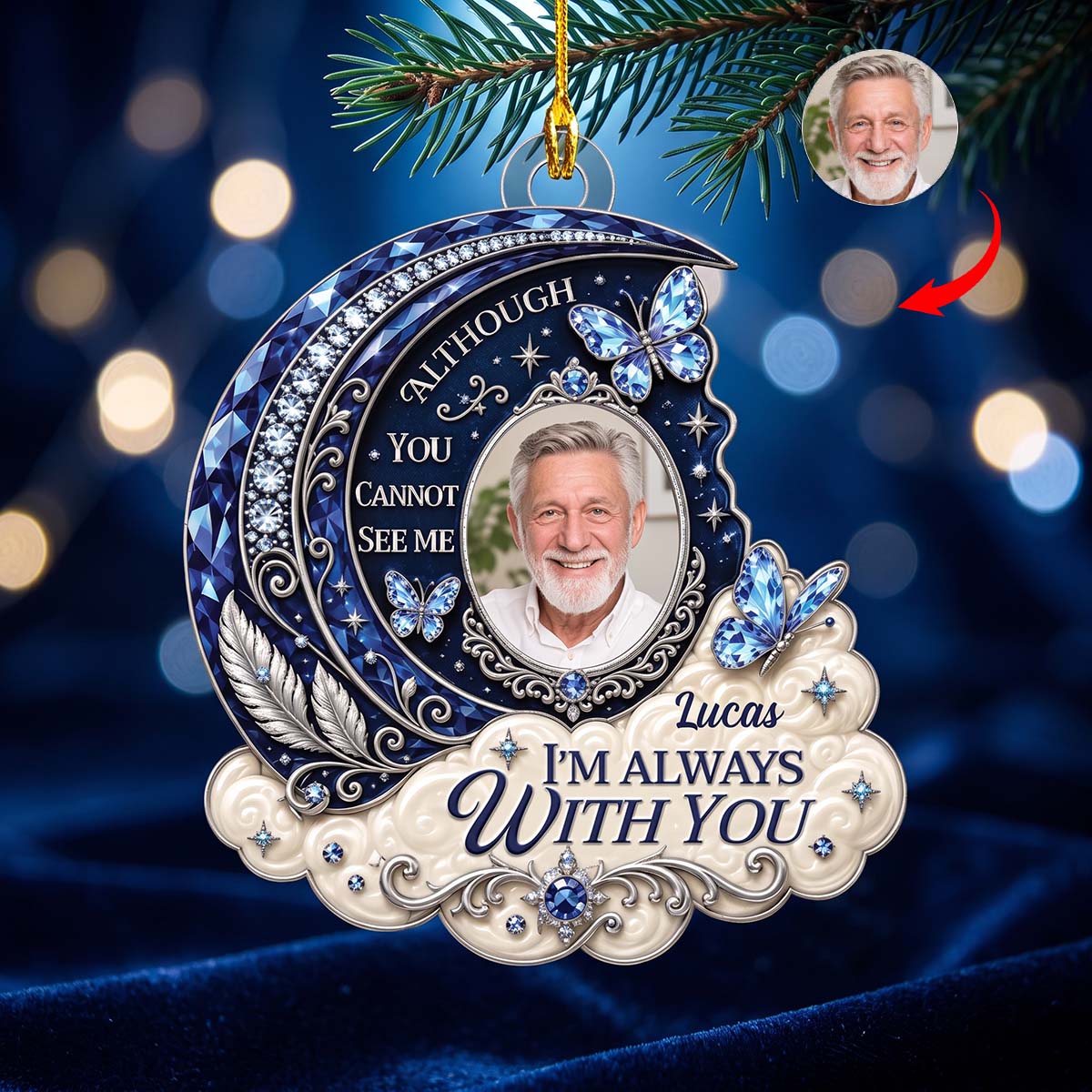 I'm Always With You - Personalized Memory Photo Acrylic Ornament