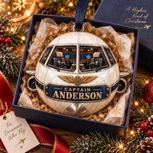 Personalized Pilot Cockpit Christmas Ornament | Special Gift for Captains & Aviators