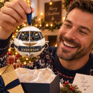Personalized Pilot Cockpit Christmas Ornament | Special Gift for Captains & Aviators