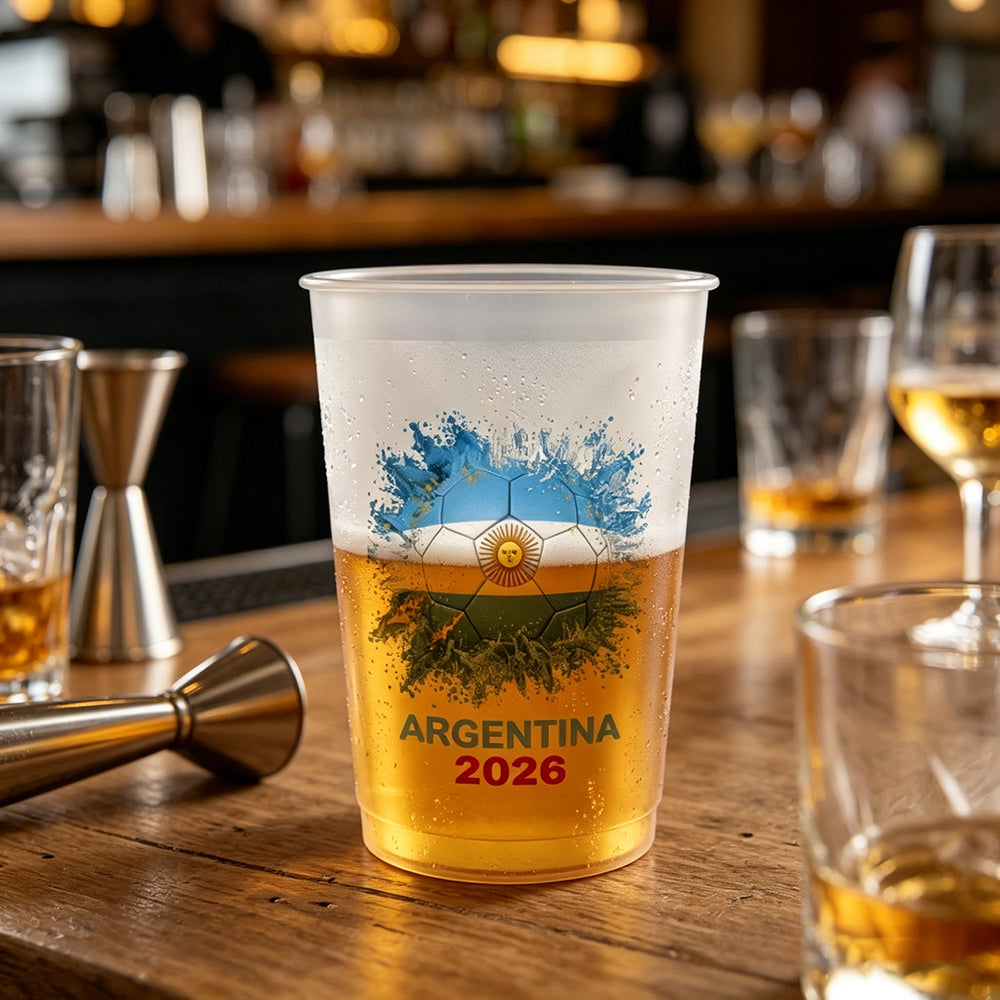 Personalized Vibrant Party Cup With Country Flag & Year - Soccer Cup 2026 Gift For Football Fans