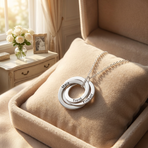 Personalized Multi-Circle Family Necklace With Names - Perfect Mother’s Day Gift for Mom Wife & Grandma