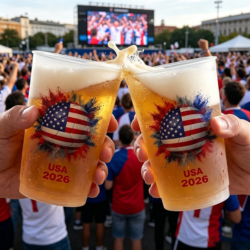 Personalized Vibrant Party Cup With Country Flag & Year - Soccer Cup 2026 Gift For Football Fans
