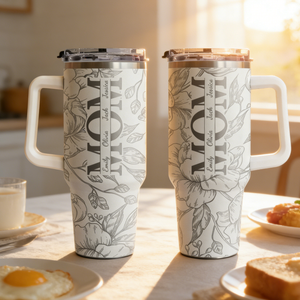 Personalized 40oz Large Capacity Insulated Tumbler With Kids' Names - Mother's Day Gift For Her