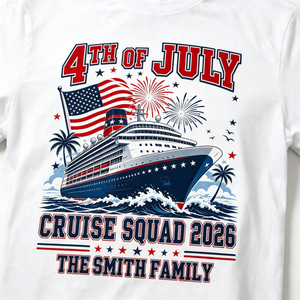 Personalized USA 250th Cruise Squad Patriotic Tee With Name - 4th Of July Gift For Family