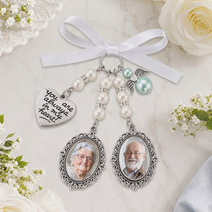 Custom Photo Bouquet Charm - Personalized Memorial Sympathy Gifts For Brides - In Loving Memory