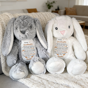 Personalized To My Granddaughter Love Promise Stuffed Bunny With Names & Color | Meaningful  Birthday Gift For Granddaughters