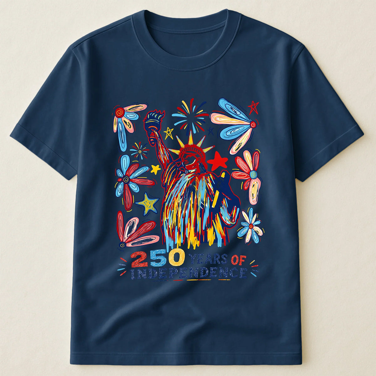 250 Years Independence Retro Style Colorful T-Shirt