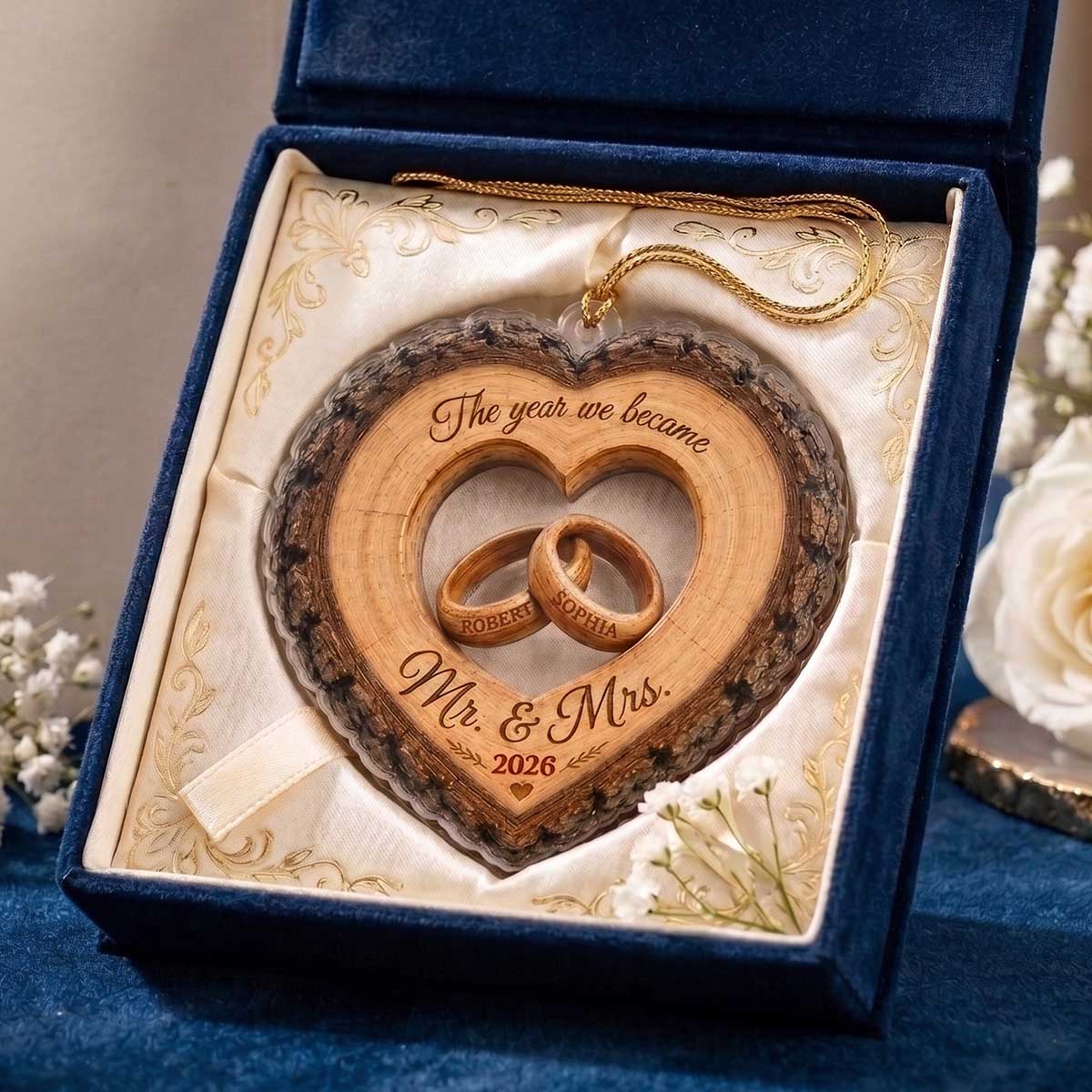 Personalized "The Year We Became Mr. & Mrs." Acrylic Ornament | Christmas Anniversary Gift For Newlyweds
