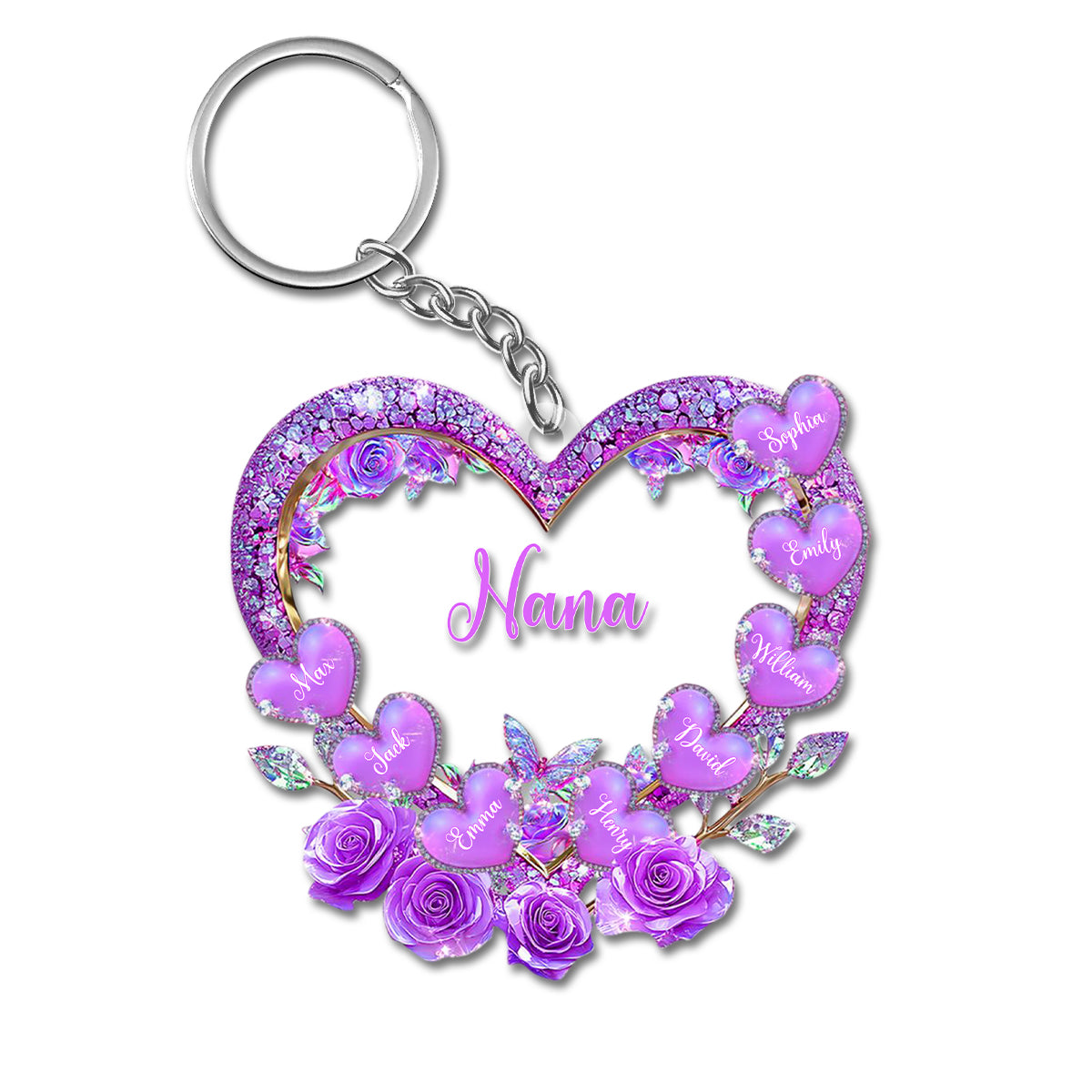 Grandma's Mom's Sweethearts - Personalized Custom Acrylic Keychain
