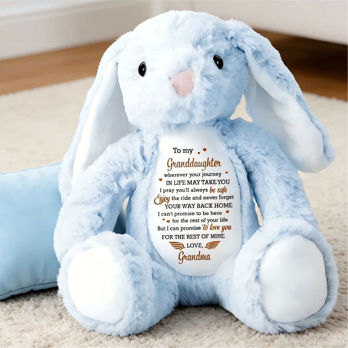 Personalized To My Granddaughter Love Promise Stuffed Bunny With Names & Color | Meaningful  Birthday Gift For Granddaughters