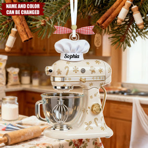 Personalized Baking Mixer Christmas Acrylic Ornament With Name & Color | Baking Decoration – Best Gift For Bakers Kitchen Lovers Mom