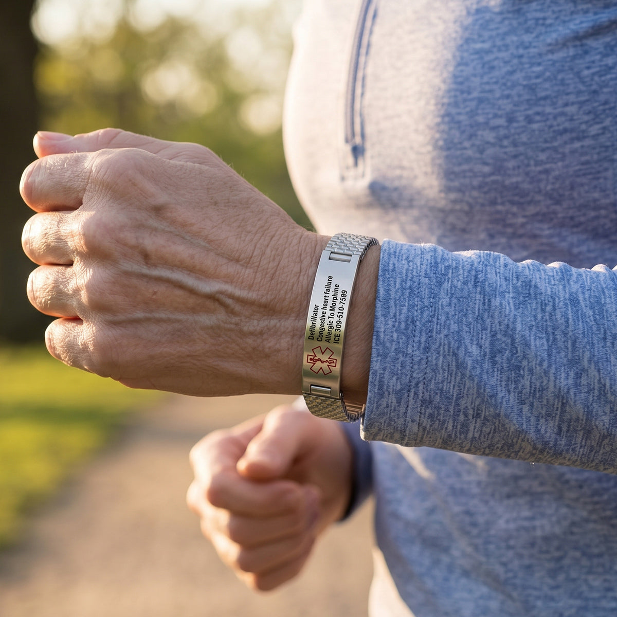 Personalized Engraved Medical Alert Stretch Bracelet | Gift For Men Women