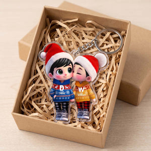 Personalized Couple Kissing Acrylic Keychain | Christmas Gift For Couple