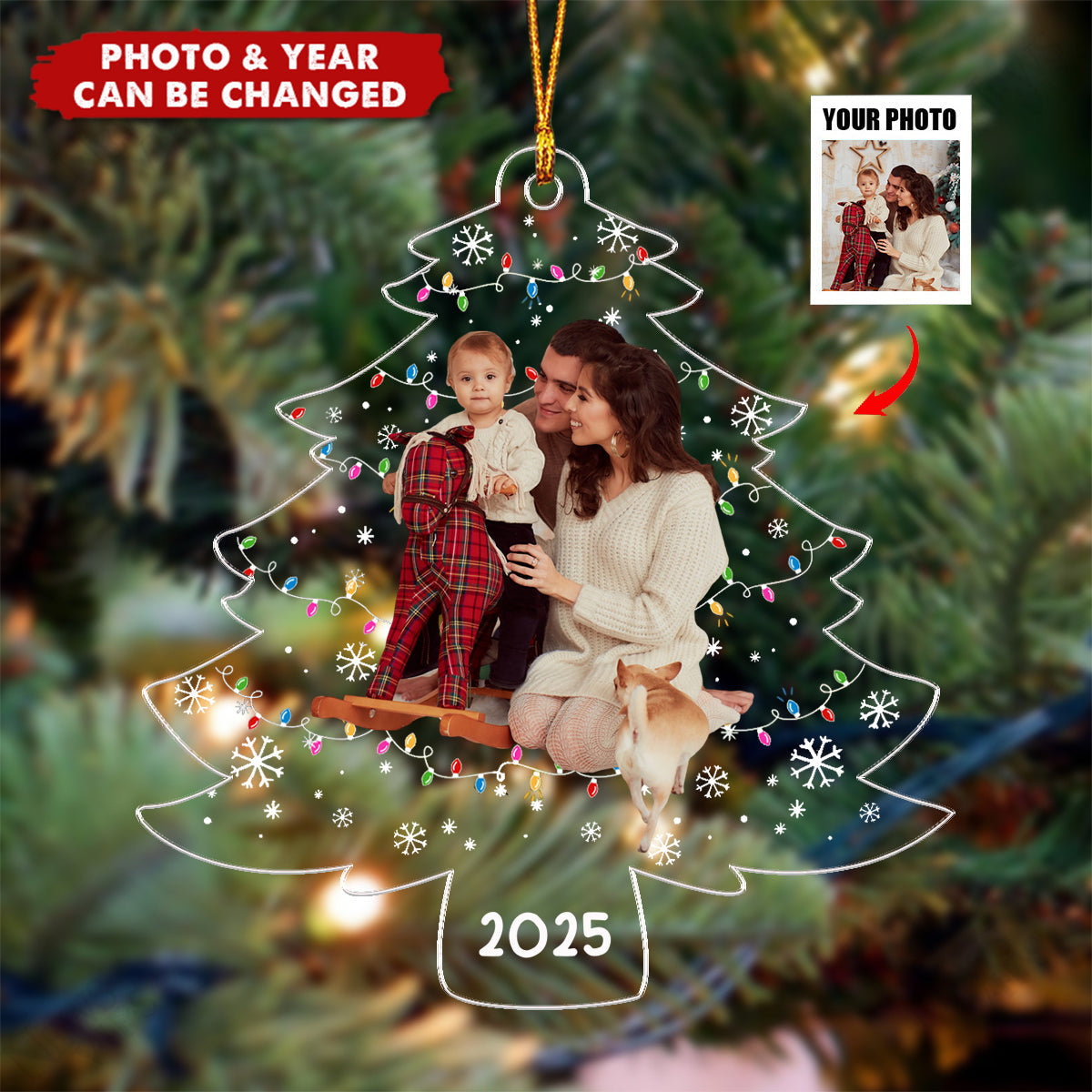 Celebrate Your Family This Christmas With A Personalized Tree Acrylic Ornament,Gift For Family