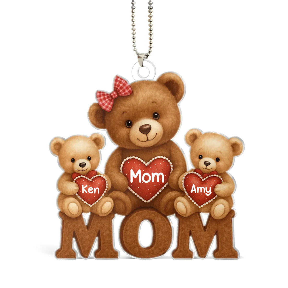 Personalized Acrylic Car Ornament Mama Bear Gift For Mom,Mother's Day Gift