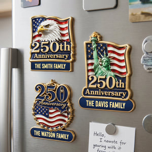Personalized Acrylic Fridge Magnet - USA 250th Anniversary Gifts For Family - Freedom Never Fades