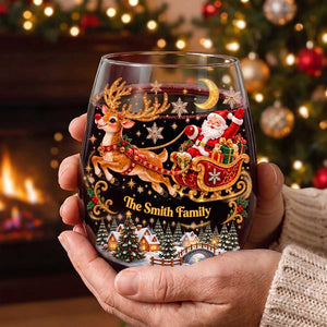 Personalized "Santa's Magical Christmas Eve" Wine Glass | Xmas Gift For Family Relatives Wine Lovers