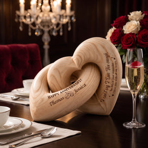 Personalized Engraved Infinity Heart Sculpture | Unique Wedding Anniversary Gift For Couples