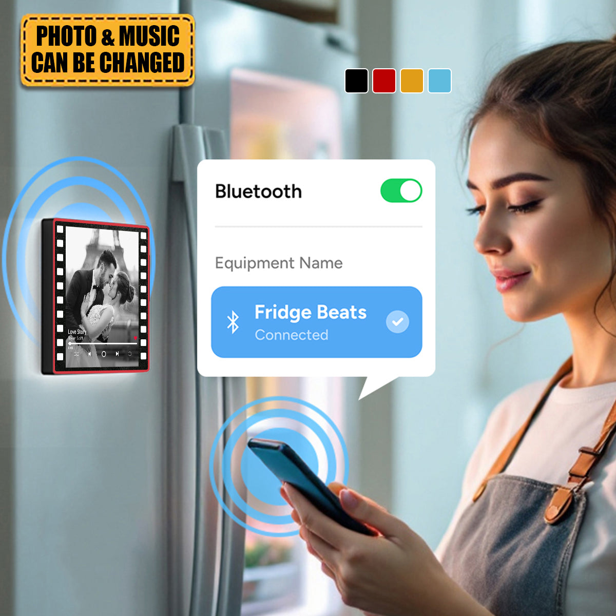 Personalized Colorful Frame Album Music Fridge Magnet With Photo & Music Unique Anniversary Birthday Gift For Her Him