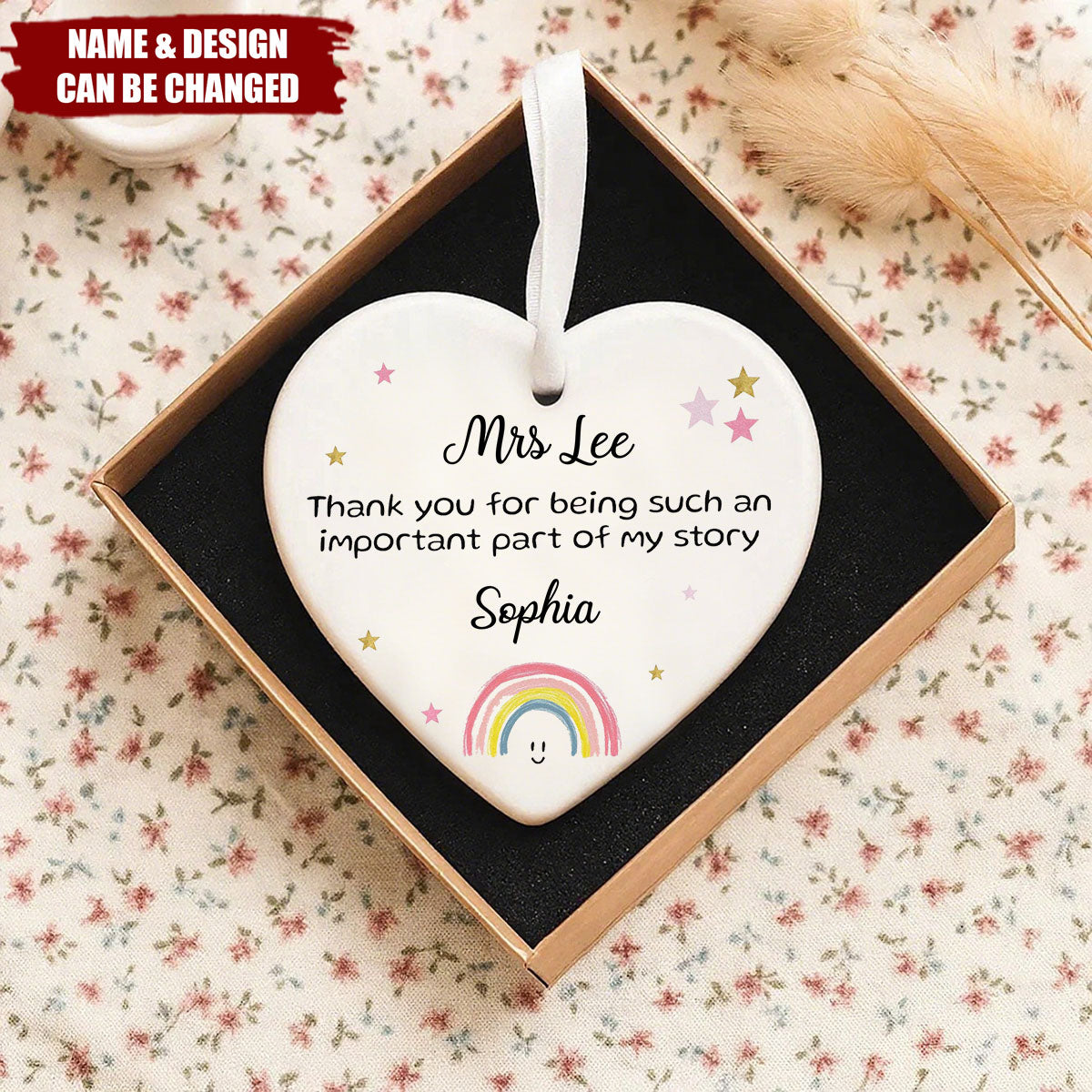 Custom Teacher Appreciation Ornament -"Thank You For Being Part Of My Story" Personalized Name And Design | End of Year & Christmas Gift
