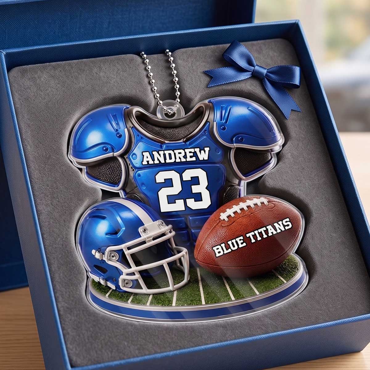 Personalized American Football Acrylic Car Ornament - Gifts For American Football Lovers