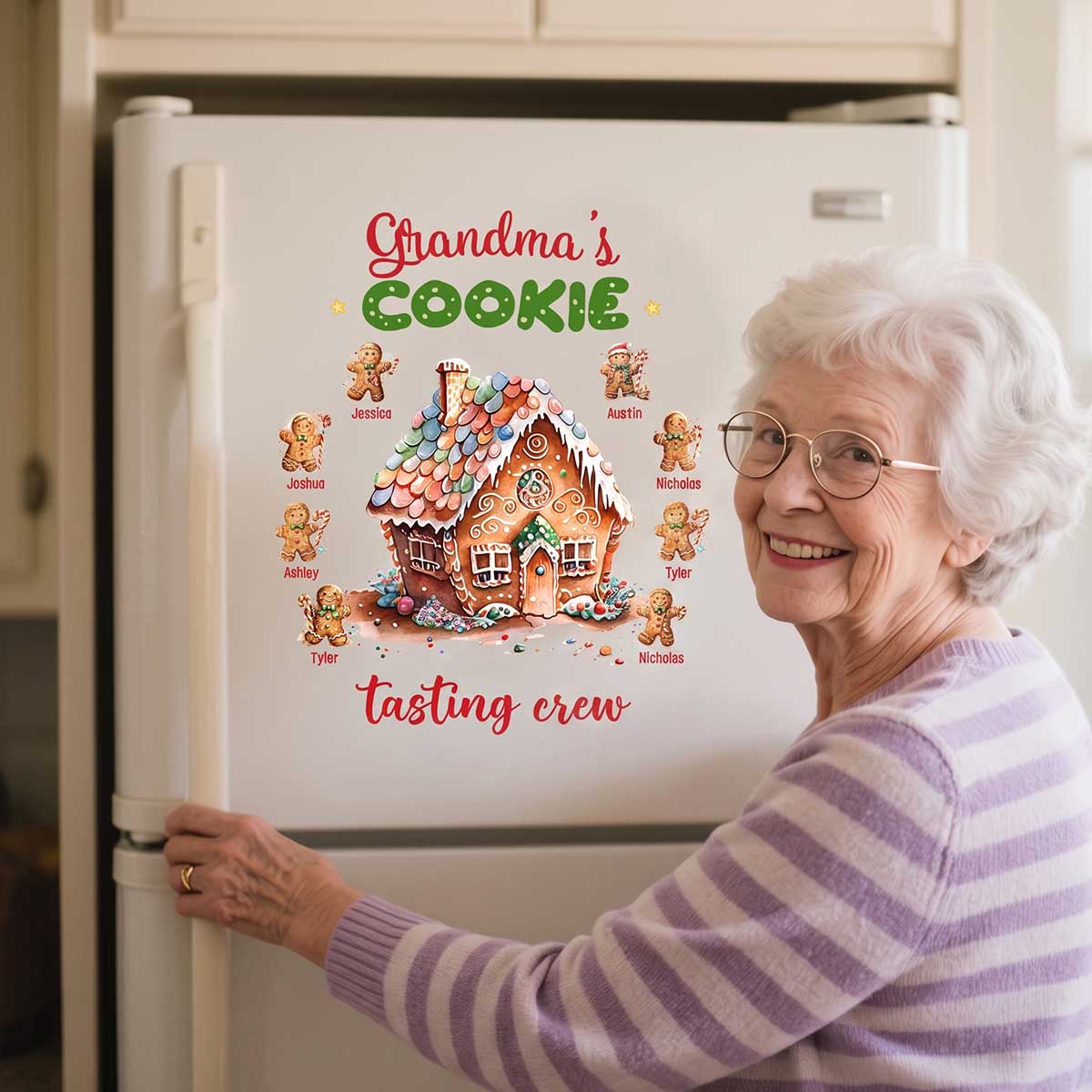 Personalized "Grandma's Cookie Tasting Crew" Decal - Warm Xmas Gift For Grandma Kid