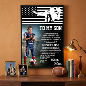 Personalized American Football Canvas / Poster - Custom Gift For Son Or Daughter From Mom And Dad