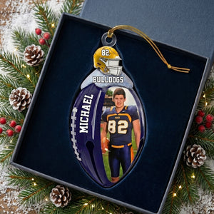 Personalized Football Bell Acrylic Ornament - Sports Keepsake Gift for Football Lover