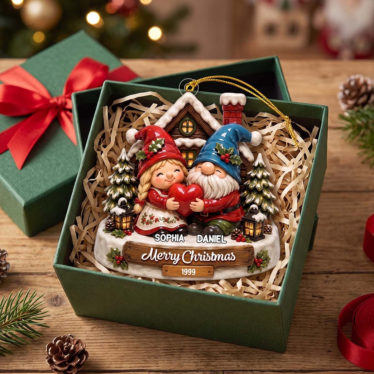 Personalized "Growing Old Together" Couple Acrylic Ornament | Christmas Gift For Couple Family Lover