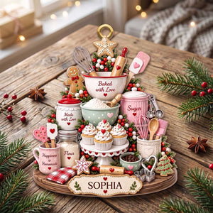 Personalized Baking Kitchen Themed Christmas Acrylic Ornament | Gift For Baking Lovers Home Baker Pastry Chef
