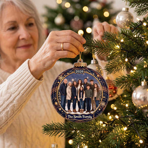 Personalized Family Photo Christmas Ornament | Christmas Birthday Gifts For Mom Dad Brother Sister - Love Makes A Family Whole