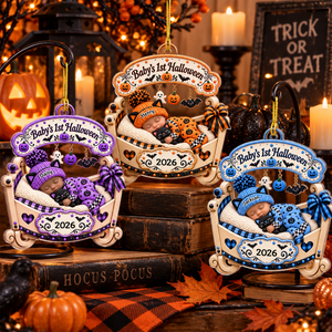 Personalized Baby's First Halloween Ornament - Newborn Keepsake Ornament, Gift For Family