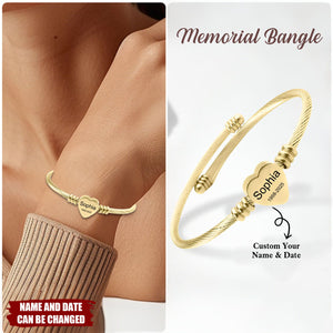 Personalised 'In Memory of' Bracelet With Name & Date - A Heartfelt Memorial Gift To Honour The Loss Of Loved One