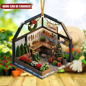 Personalized Garden Workshop Christmas Ornament With Name | Ideal For Christmas Gifting to Garden Lovers and Families