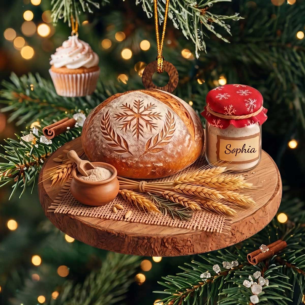 Personalized Bread Baker Acrylic Ornament | Christmas Holiday Gift For Home Bakers Bread Lovers
