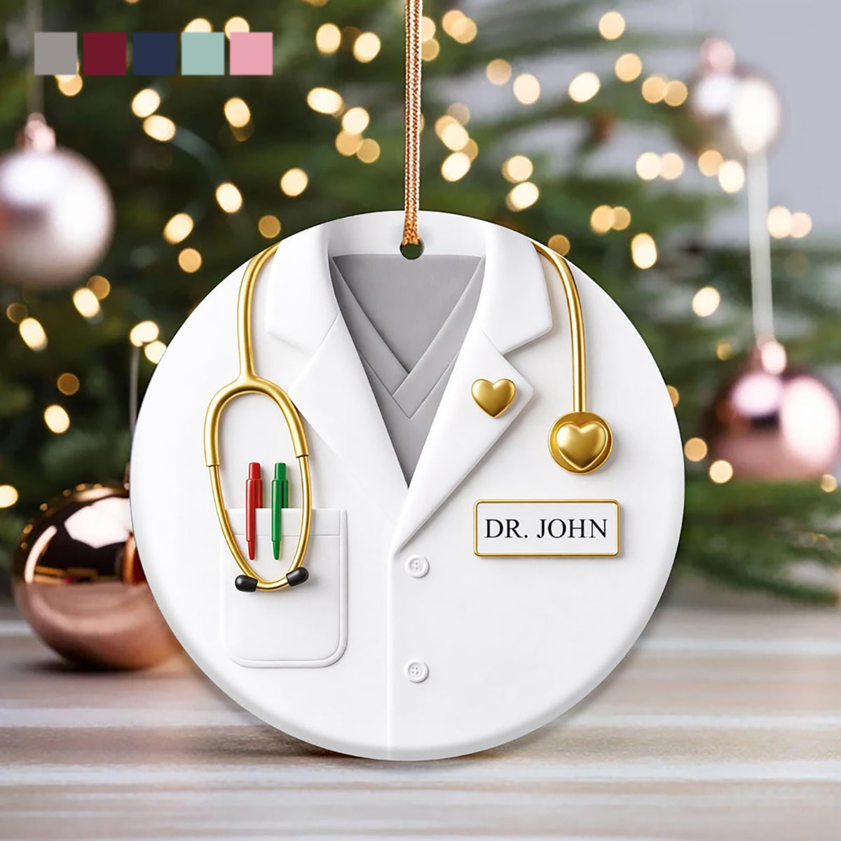 Personalized Healthcare Worker Ceramic Ornament | Christmas Gift For Medical Workers Nurse Physician