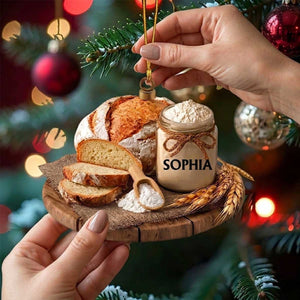 Personalized Sourdough Starter Acrylic Ornament | Christmas Holiday Gift For Home Bakers Cooking Lover