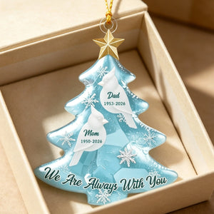 Personalized Cardinal Memorial Acrylic Ornament |  Christmas Sympathy Gift For Loss Of Family