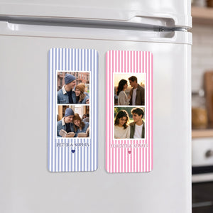 Personalized Acrylic Magnet With Affectionate Couple Photo Booth Strip - Romantic Gift For Partner