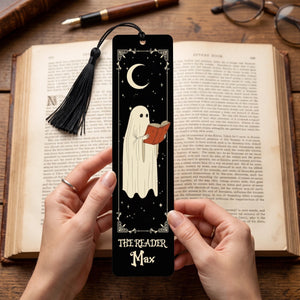 Personalized Gothic Bookmark With Name - Spooky Ghost Witchy -Halloween Gift For Book Lovers