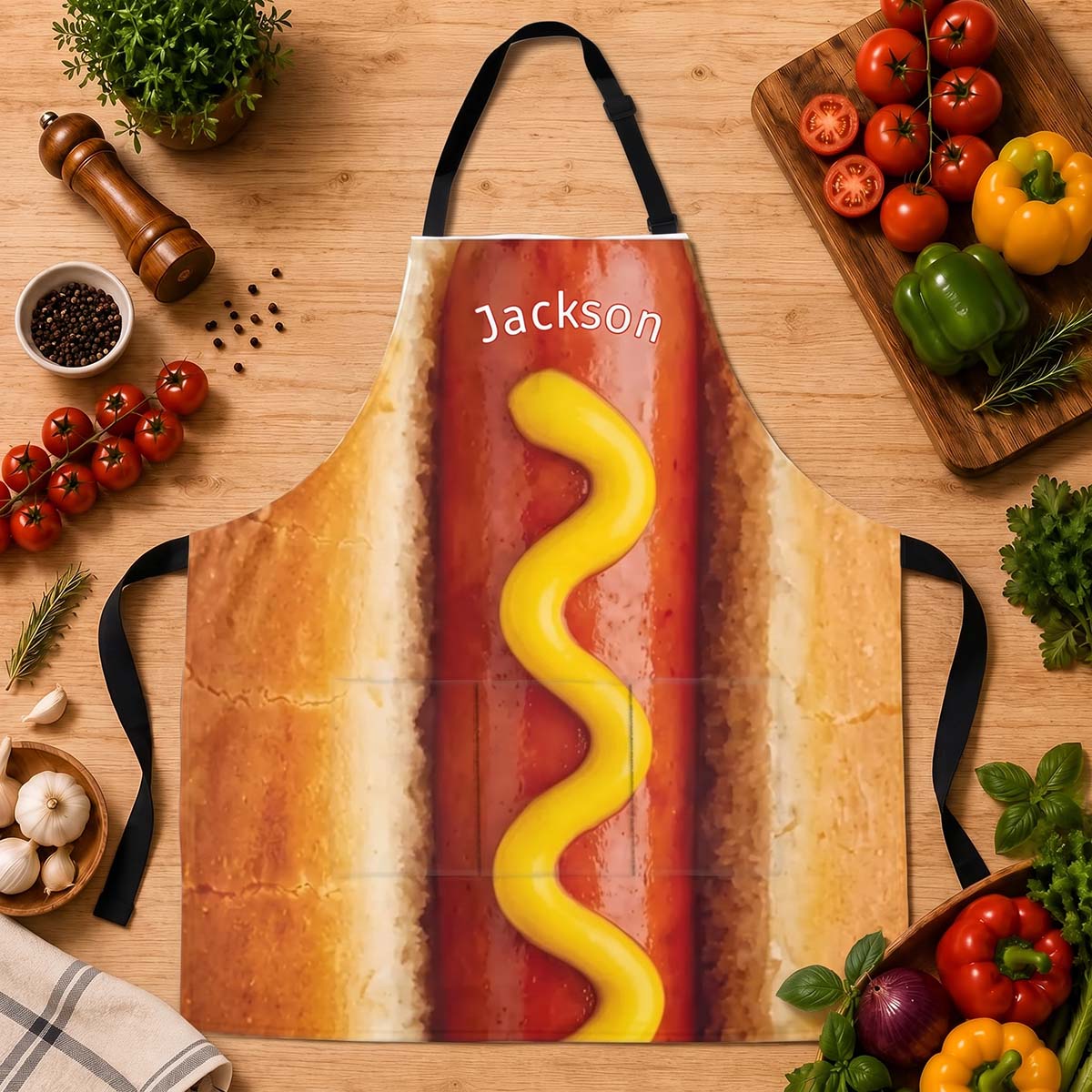 Grill Like a Top Dog - Personalized Hot Dog Cooking Apron Gift For Man