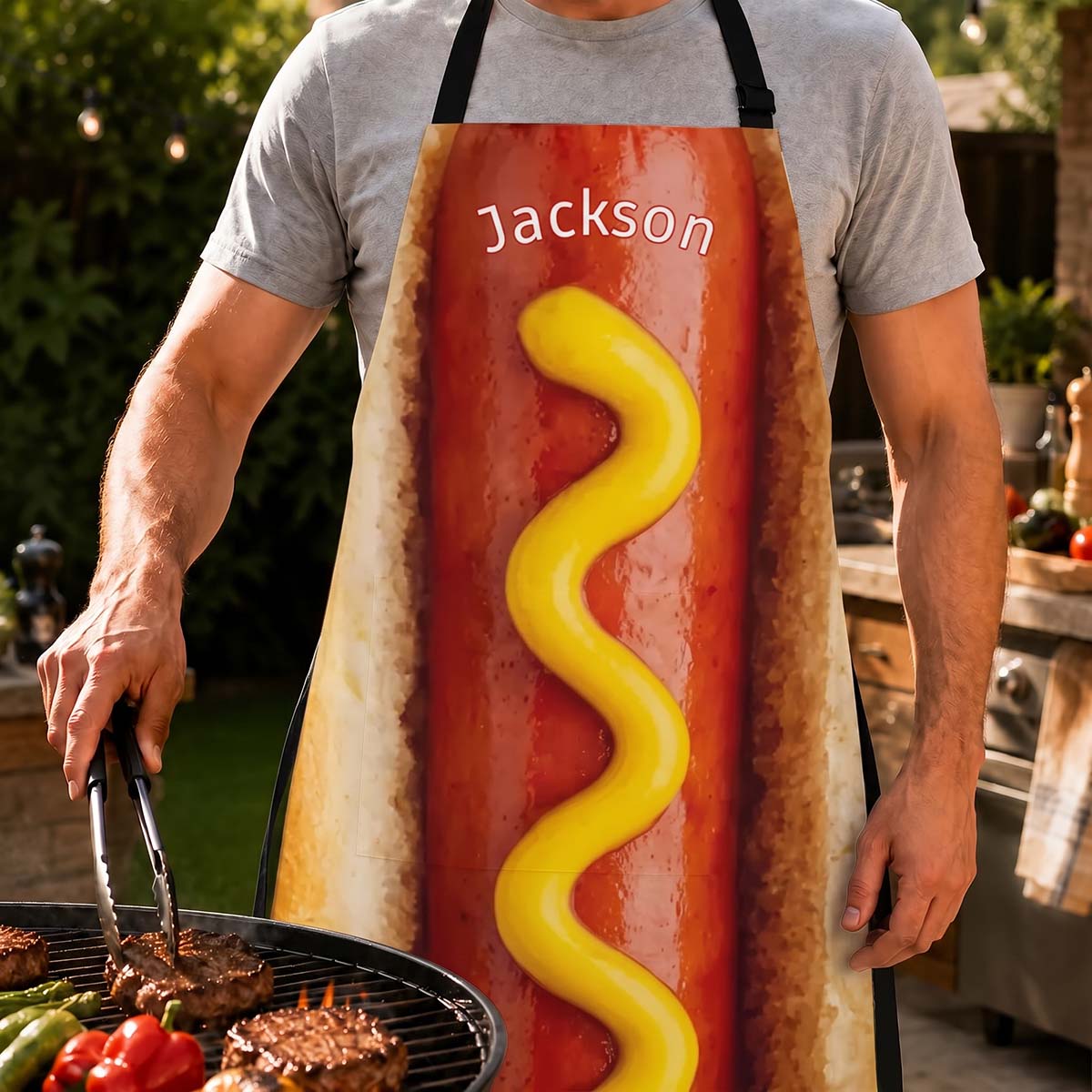 Grill Like a Top Dog - Personalized Hot Dog Cooking Apron Gift For Man