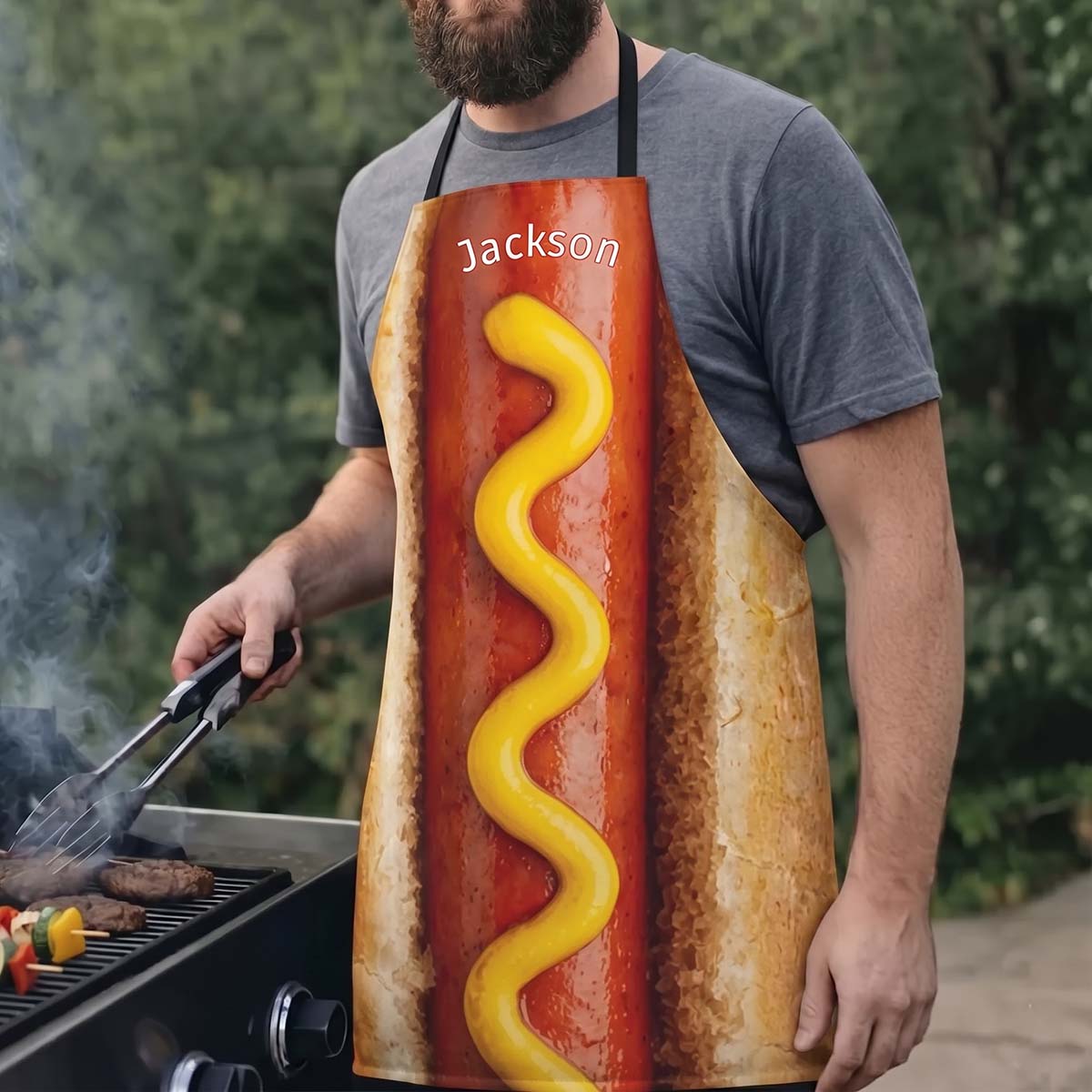 Grill Like a Top Dog - Personalized Hot Dog Cooking Apron Gift For Man