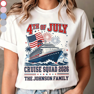Personalized USA 250th Cruise Squad Patriotic Tee With Name - 4th Of July Gift For Family